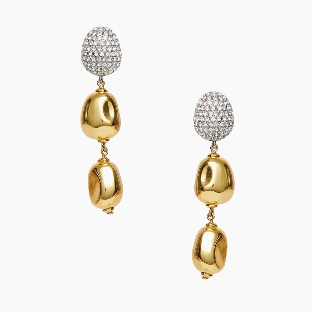 Lele Sadoughi Pebble 14K-Gold-Plated & Crystal Linear Earrings